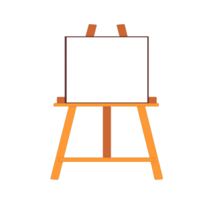 Website sponsorship logo of an easel