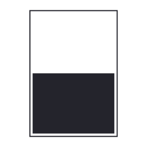 A black half page indicating a black and white page in the program book