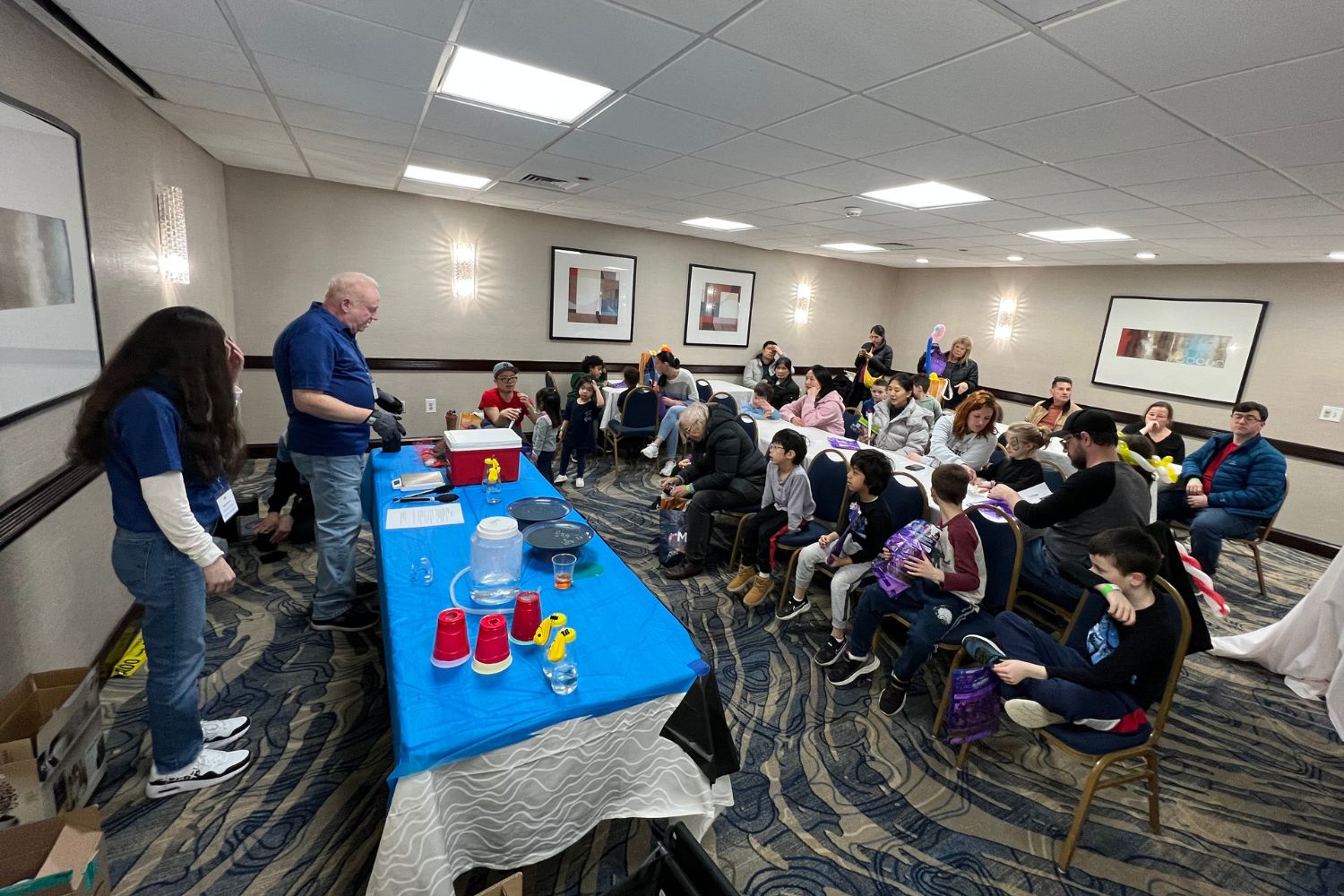 Science class with a large attendance